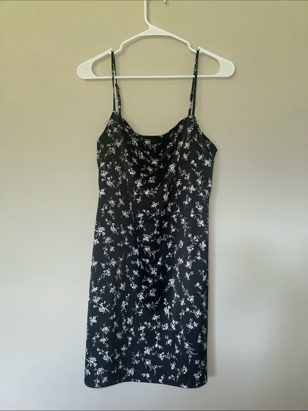 Garage Black Dress with White Floral Detail